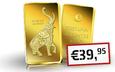 24 karaat Goudbaar Olifant